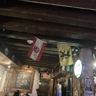 the interior of a pub