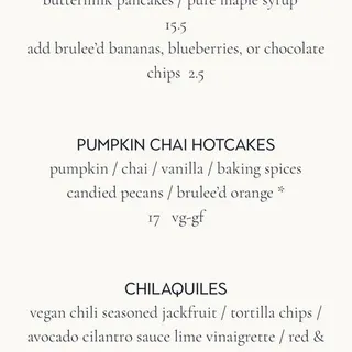 Side Pumpkin Chai Hotcakes