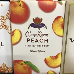 a display of crown royal peachs