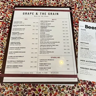 menu