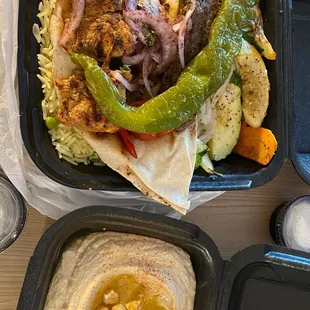 Hummus and mixed platter