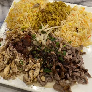 Mixed shawarma entree. Sooo good.