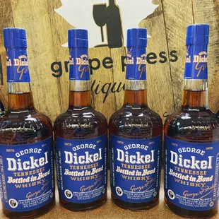 six bottles of dickel bourbon