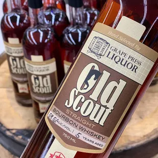 a bottle of old scout bourbon