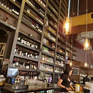 a woman at the bar