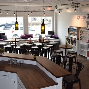 the interior of a wine shop