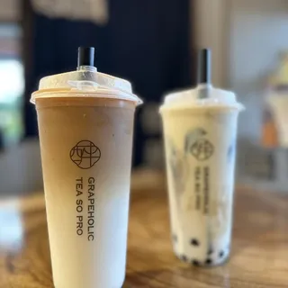 Grass Jelly Milk Tea /