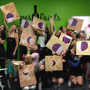 Did we mention this is fun art.. not fine art! Always a good time at Grapes &amp; Paints!