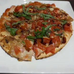 a pizza on a plate