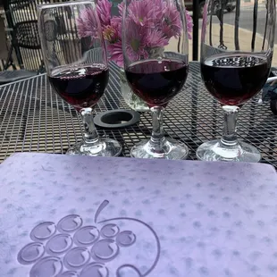 three glasses of wine