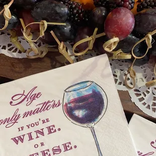 a glass of wine surrounded by fruit