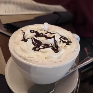 a cup of hot chocolate with marshmallows