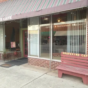 the entrance to grapevine cafe