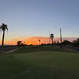 Sunset - time for golf under the lights