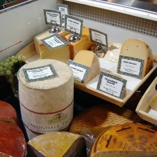 a variety of cheeses