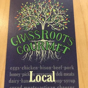 a sign for a local business