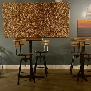 There are several high-chairs at high tables if you're feeling high