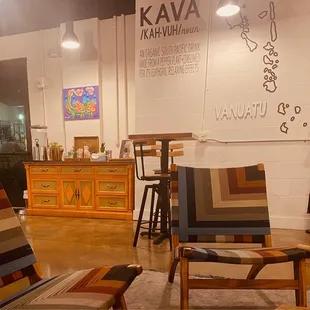 Comfy chairs to sit in and hv sweet conversation