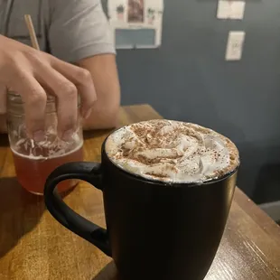 Hot decaf mocha latte