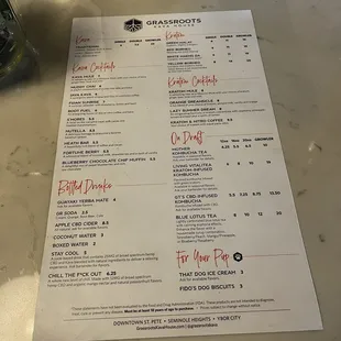 Menu side 1