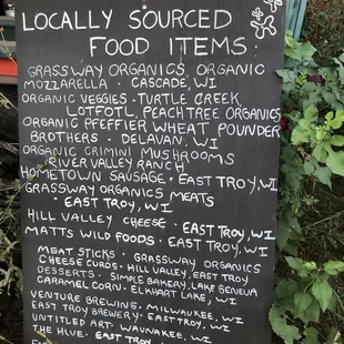 Locally sourced ingredients.