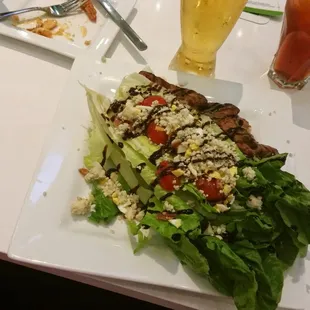 Bleu tenderloin salad on romaine lettuce