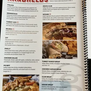 Manu sandwiches