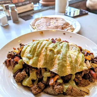 Grata garbage bowl. The avocado verde sauce is so good.