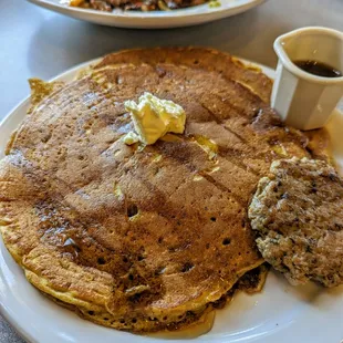 Pumpkin pancakes w/ sausage.