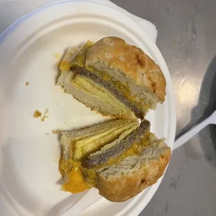 Breakfast biscuit sandwich