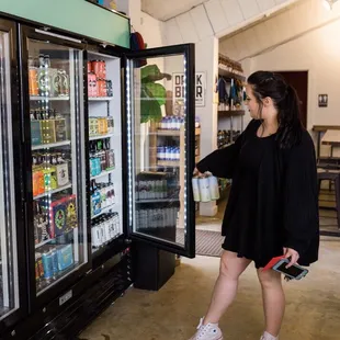 Fridges full of specialty beer