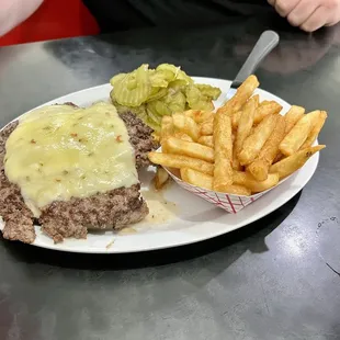 Angus Burger with fries