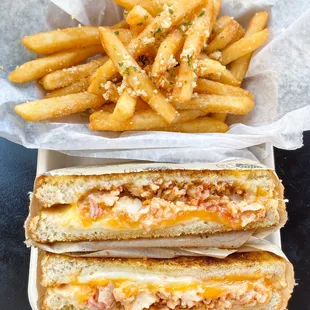 Lobster Grilled Cheese and Side Pommes Frites
