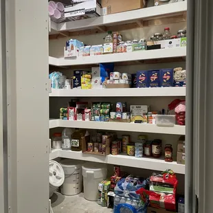 Reinforced shelves hold canned jars with ease. Slight lip prevents jars from falling off.