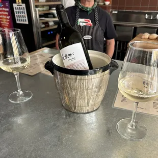 Chilled glasses of wine on a hot day