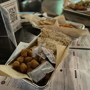 Kids quesadilla and tots