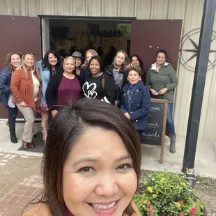 In front of tasting room at Graveyard Vineyards