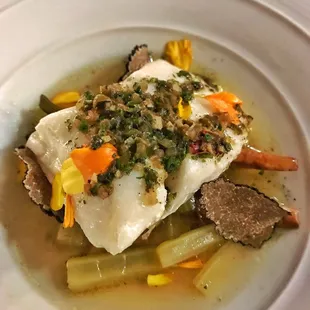 Olive Oil Poached Halibut