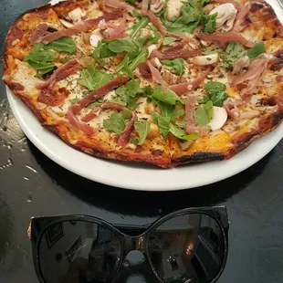 Mushroom Pita Pizza