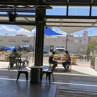 Inside looking out onto the patio