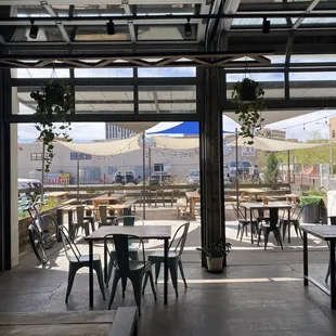 Inside looking out - garage doors for open atmosphere