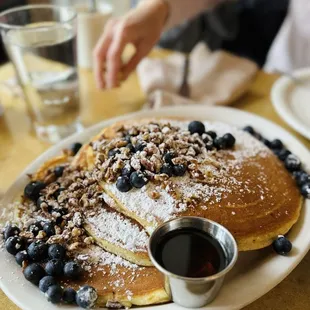 Blueberry pecan pancakes