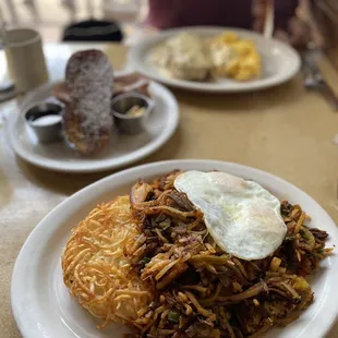 Beef Hash, French Toast, and Chicken Fried Steak.