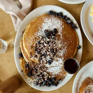 Blueberry pecan pancakes