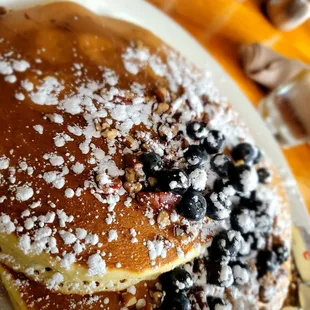Blueberry pecan pancakes
