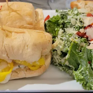 Meetball Sub with Kale Caesar salad