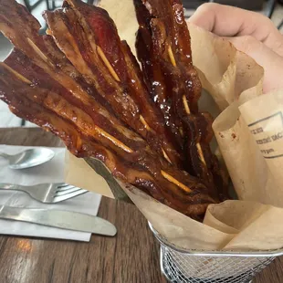 Spicy and sweet bacon