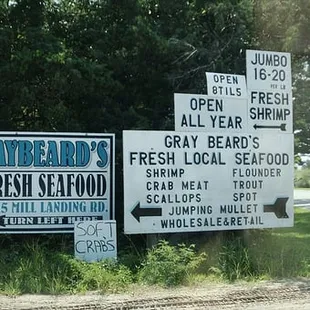 signs at the turnoff
