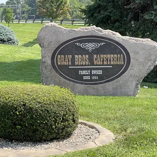 a large rock in the middle of a grassy area