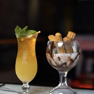 Churro and ice cream